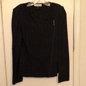 St. John Knits asymmetrical zip black jacket